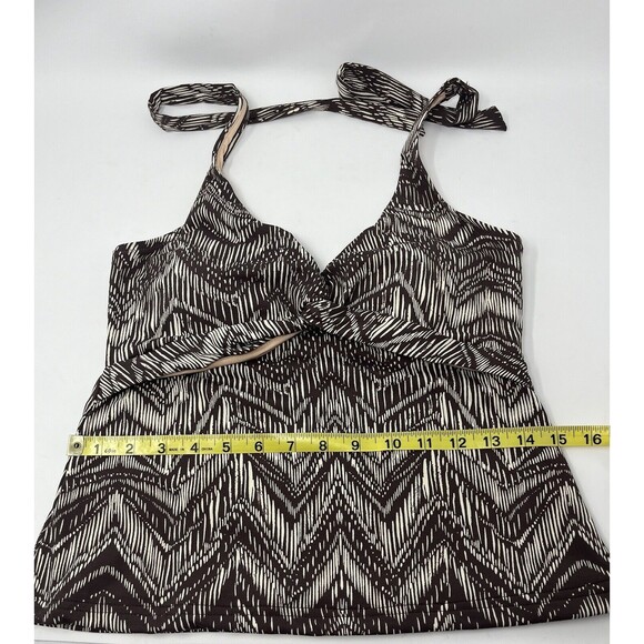 Women’s Garnet Hill Tankini‎ Halter Top Swim Brown Beige Tan Size 6 NWOT - Picture 5 of 7